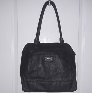 Nine West Black Leather Tote/Shoulder Purse
